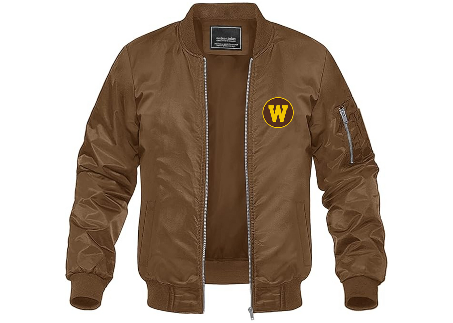 Men's Western Michigan Broncos Lightweight Bomber Jacket Windbreaker Softshell Varsity Jacket Coat