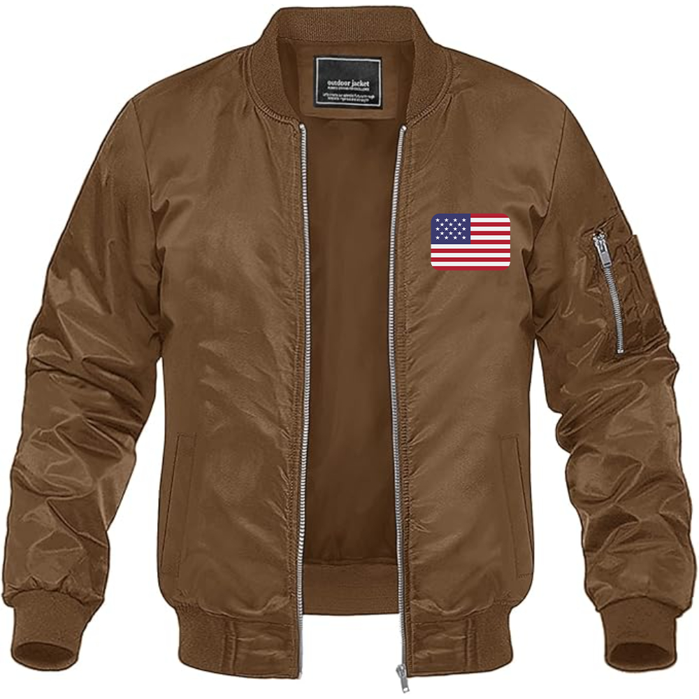 Men's American-Flag-Emoji Lightweight Bomber Jacket Windbreaker Softshell Varsity Jacket Coat