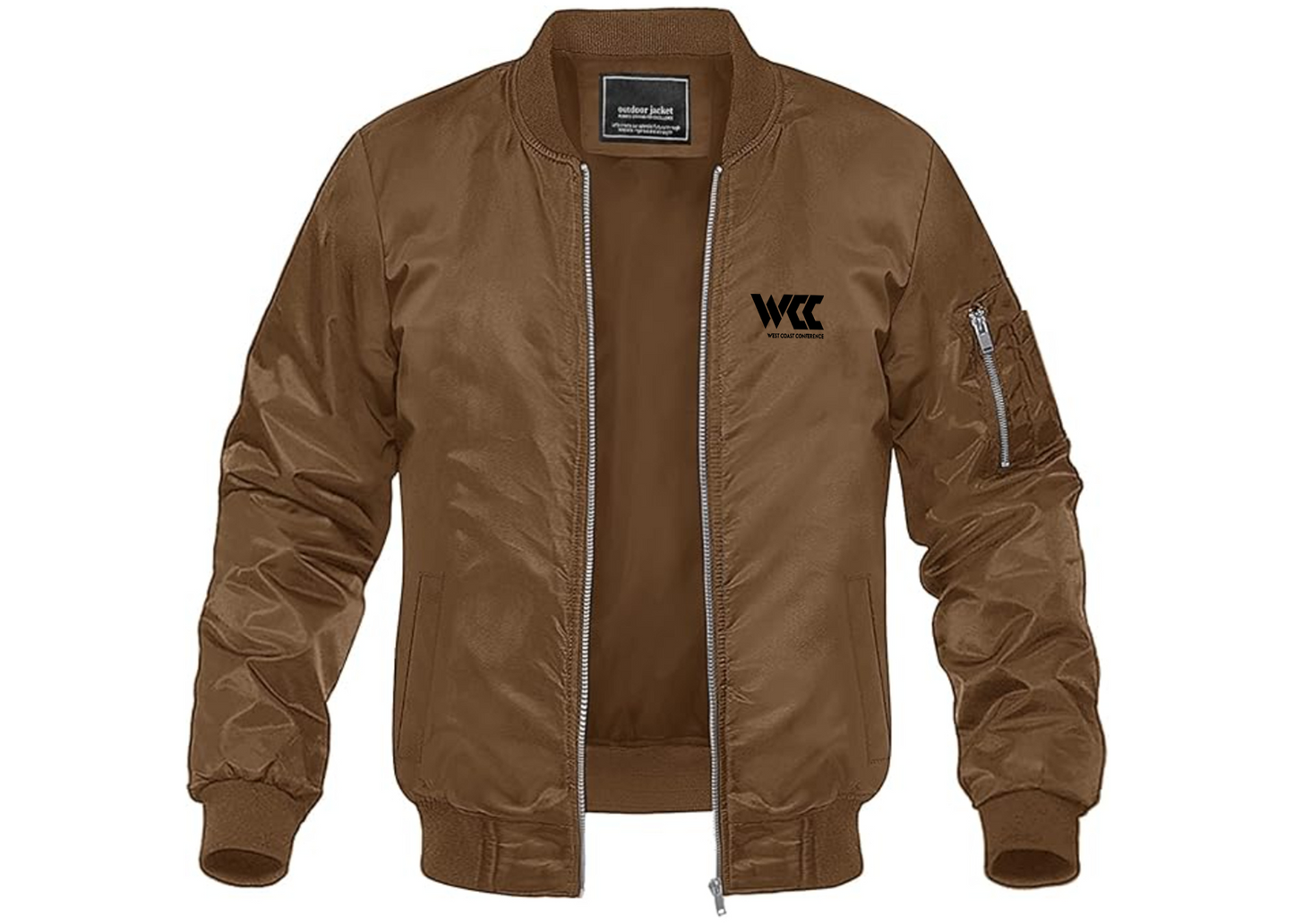 Men's West Coast Conference Lightweight Bomber Jacket Windbreaker Softshell Varsity Jacket Coat