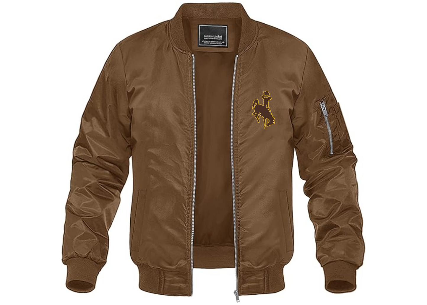 Men's Wyoming Cowboys Lightweight Bomber Jacket Windbreaker Softshell Varsity Jacket Coat