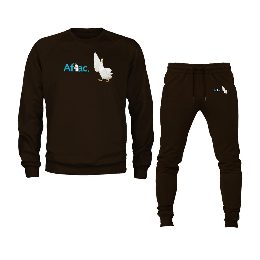 Men's Aflac Logo and Duck Crewneck Sweatshirt Joggers Suit