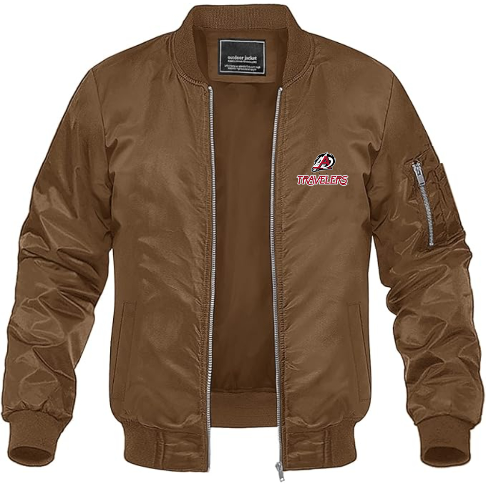 Men's Arkansas Travelers Logo Lightweight Bomber Jacket Windbreaker Softshell Varsity Jacket Coat