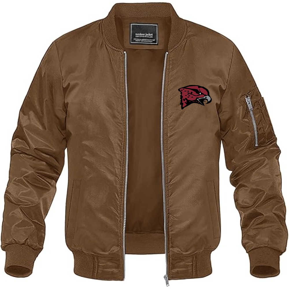Men's Maryland Eastern Shore Hawks Logo Lightweight Bomber Jacket Windbreaker Softshell Varsity Jacket Coat