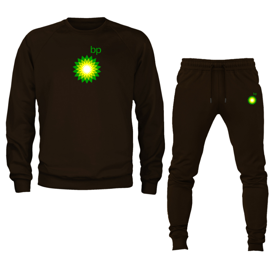 Men's BP Oil Logo Crewneck Sweatshirt Joggers Suit