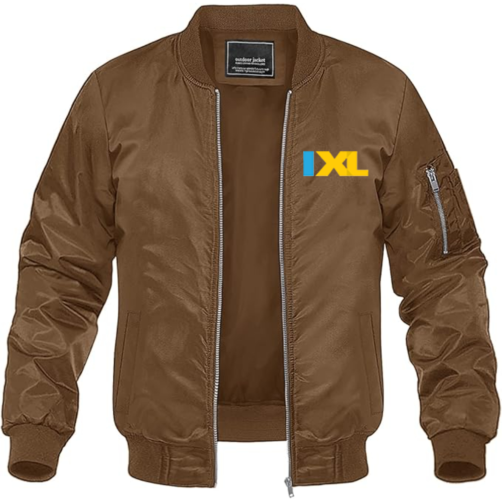 Men's IXL Logo Lightweight Bomber Jacket Windbreaker Softshell Varsity Jacket Coat