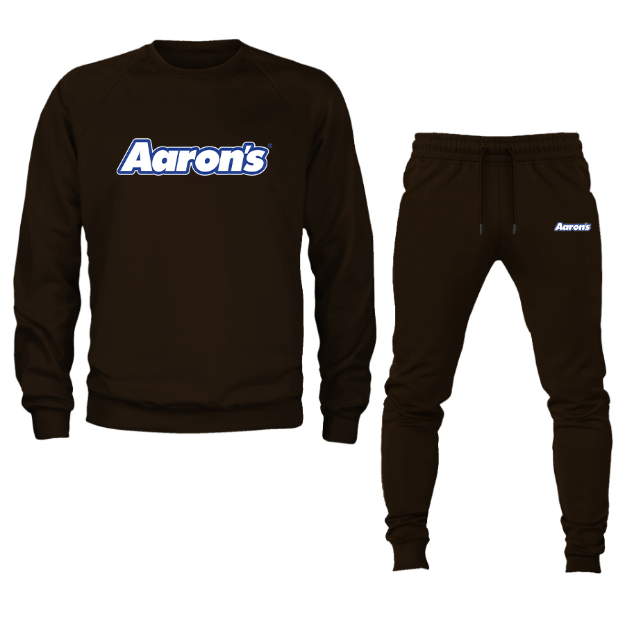 Men's Aaron_s Logo Crewneck Sweatshirt Joggers Suit