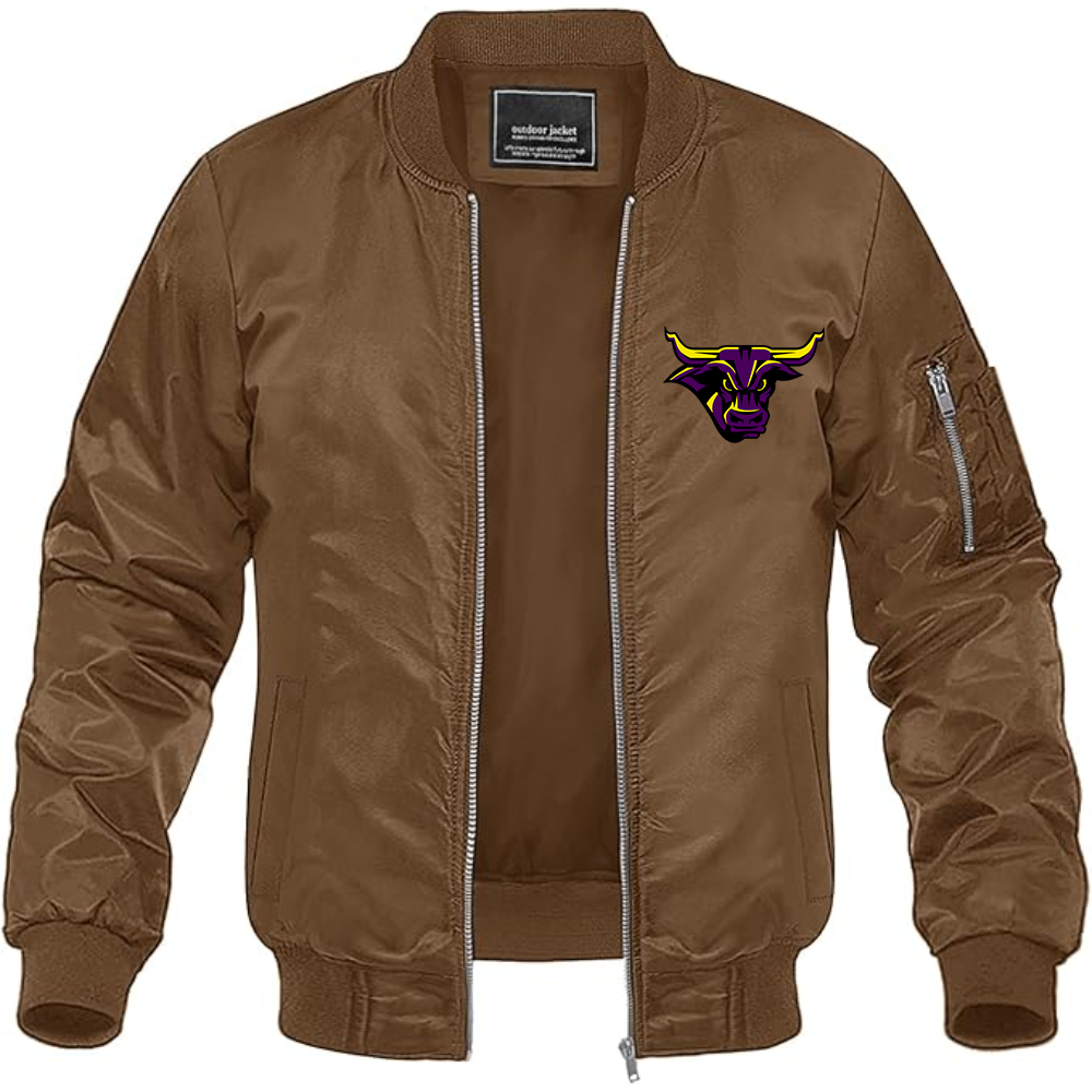Men's Minnesota State Mavericks Logo Lightweight Bomber Jacket Windbreaker Softshell Varsity Jacket Coat