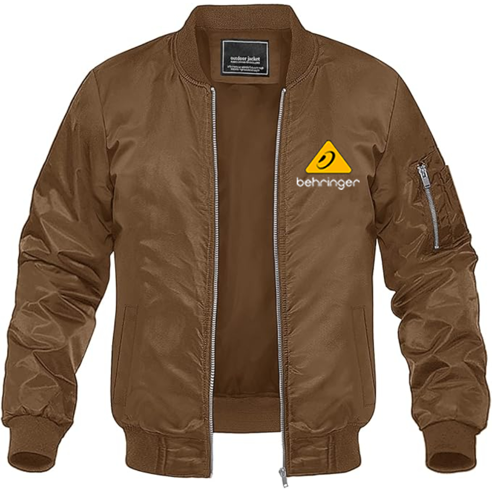 Men's Behringer Logo Lightweight Bomber Jacket Windbreaker Softshell Varsity Jacket Coat