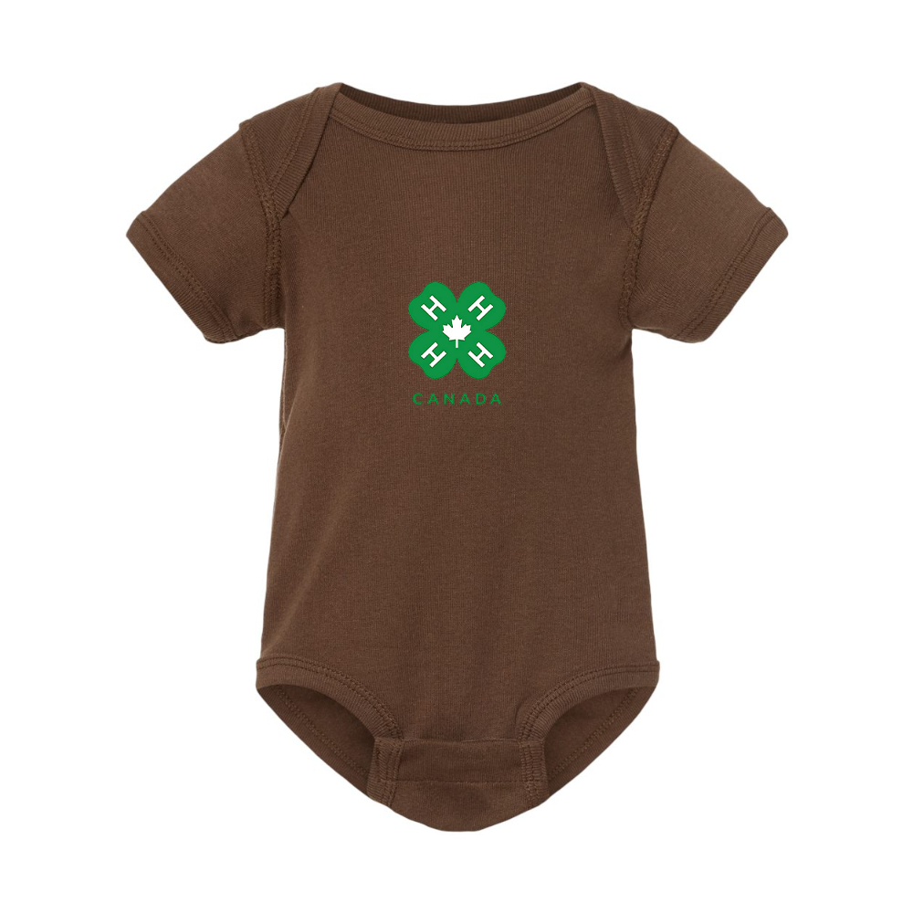 4H Canada Logo  Rabbit Skins Infant Baby Rib Bodysuit