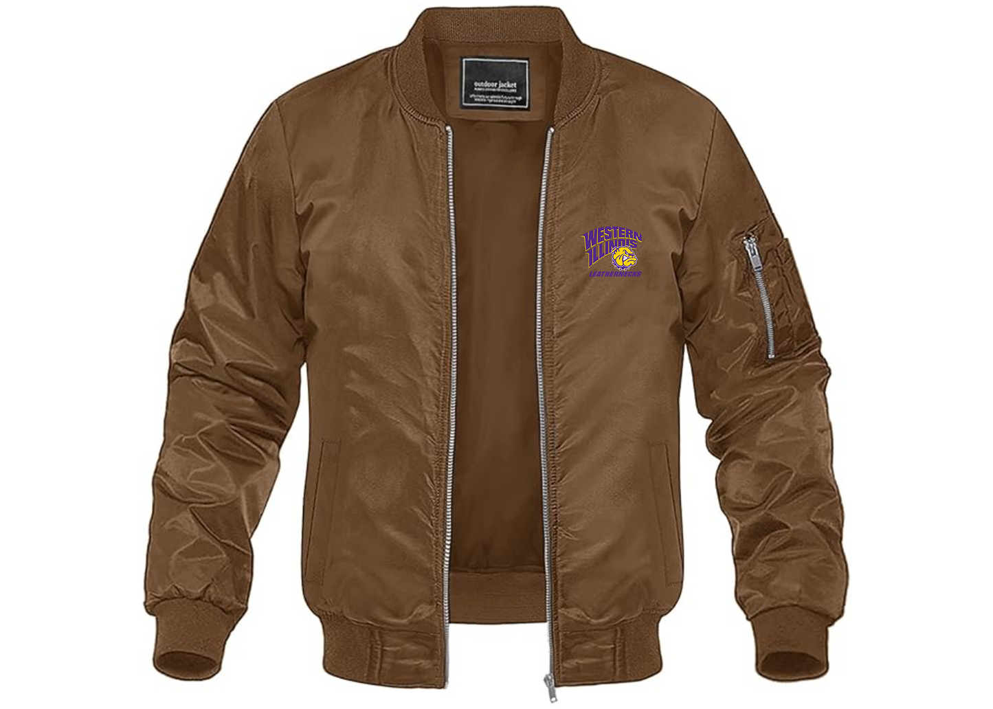 Men's Western Illinois Leathernecks Lightweight Bomber Jacket Windbreaker Softshell Varsity Jacket Coat