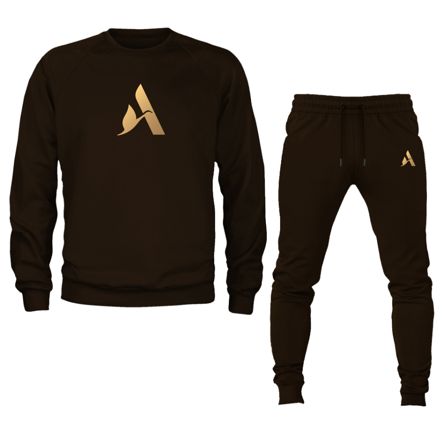 Men's Accor Golden Logo Crewneck Sweatshirt Joggers Suit