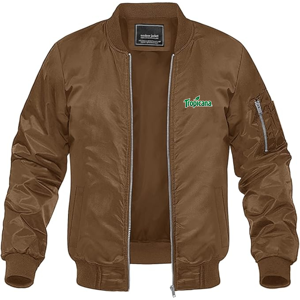 Men's Tropicana Logo Lightweight Bomber Jacket Windbreaker Softshell Varsity Jacket Coat