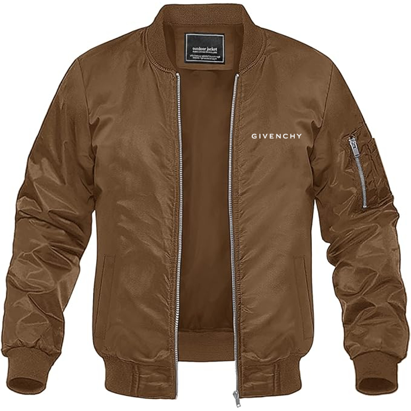 Men's Givenchy Logo Lightweight Bomber Jacket Windbreaker Softshell Varsity Jacket Coat