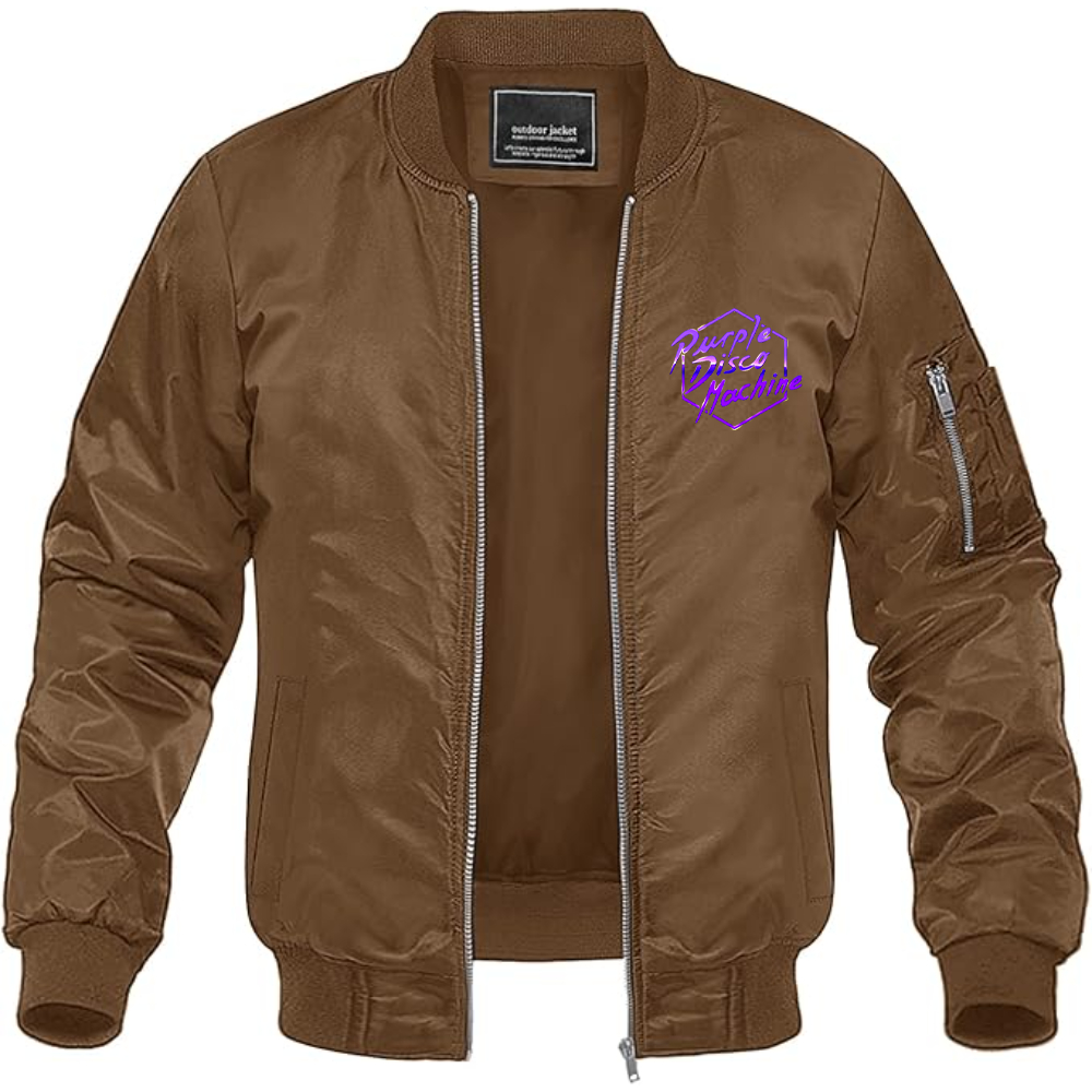 Men's Purple Disco Machine Lightweight Bomber Jacket Windbreaker Softshell Varsity Jacket Coat
