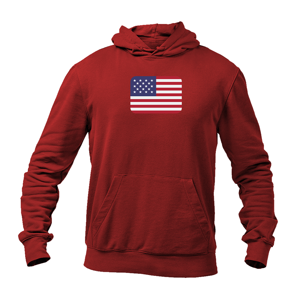 Men's American-Flag-Emoji Pullover Hoodie