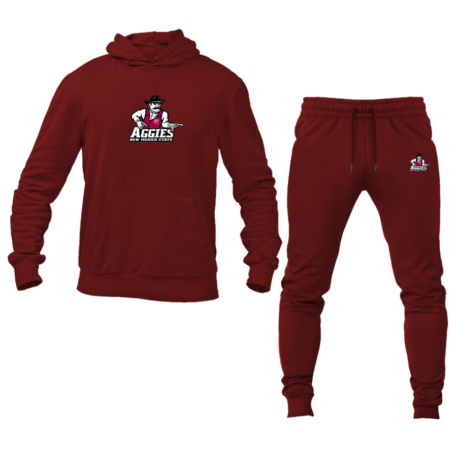 Men's Aggies New Mexico State Logo Hoodie Joggers Set