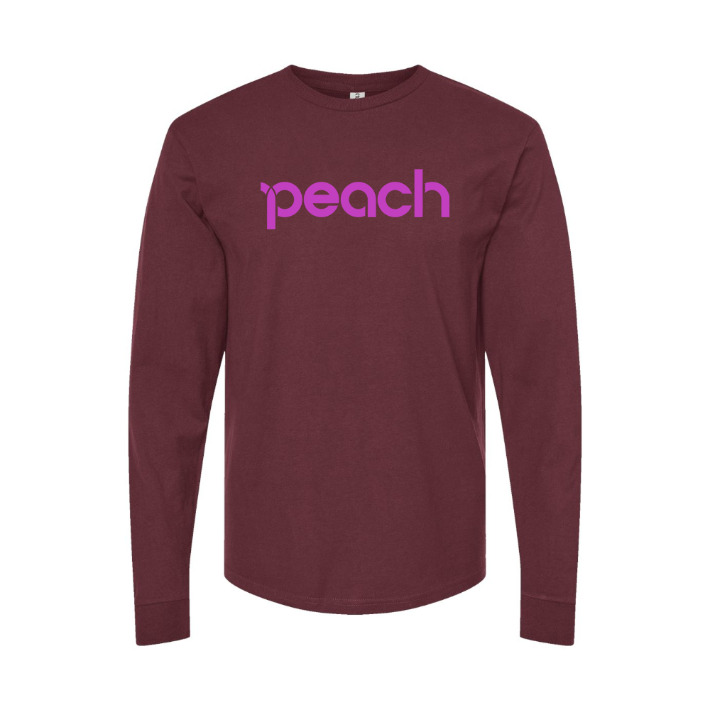 Men's Peach Aviation Logo Long Sleeve T-Shirt