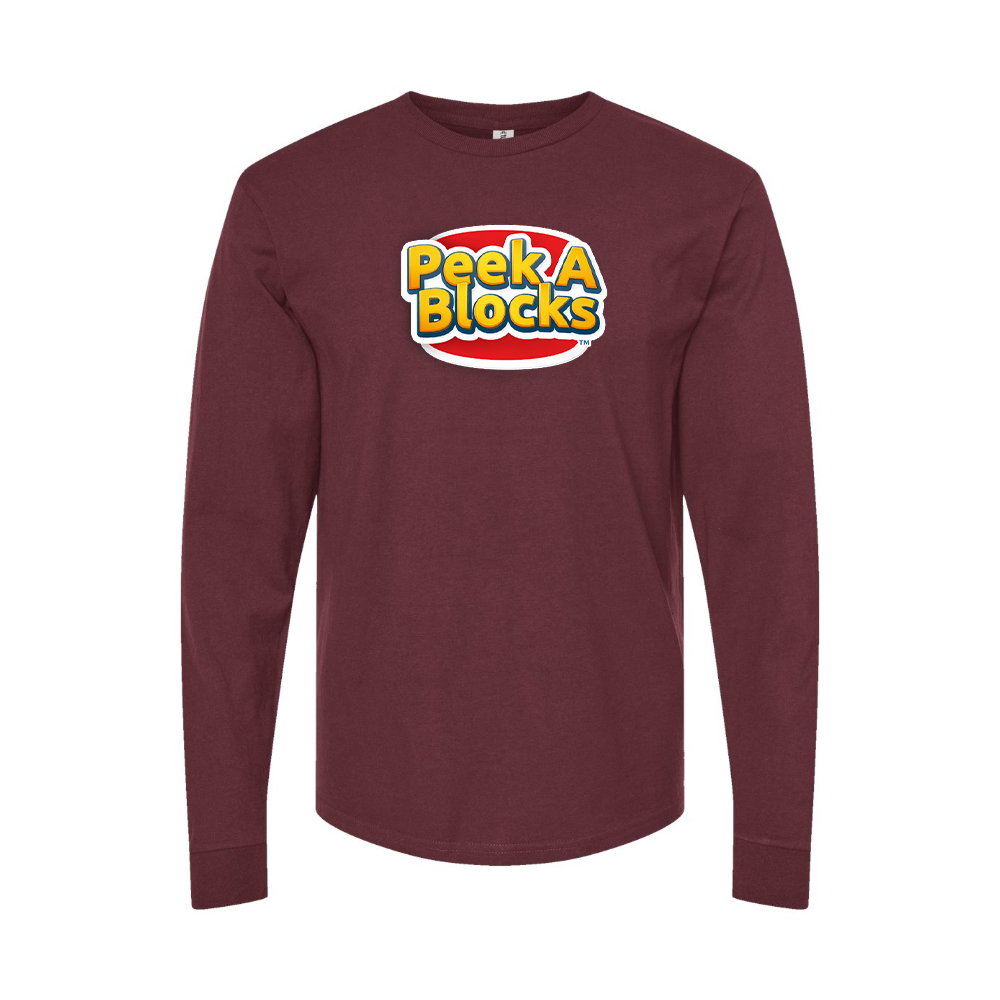 Men's Peek A Blocks Logo Long Sleeve T-Shirt