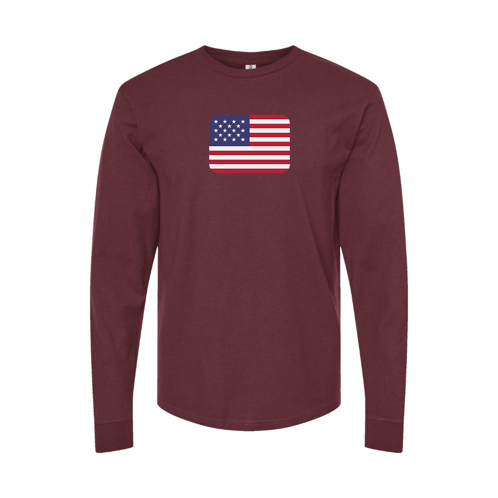 Men's American-Flag-Emoji Long Sleeve T-Shirt