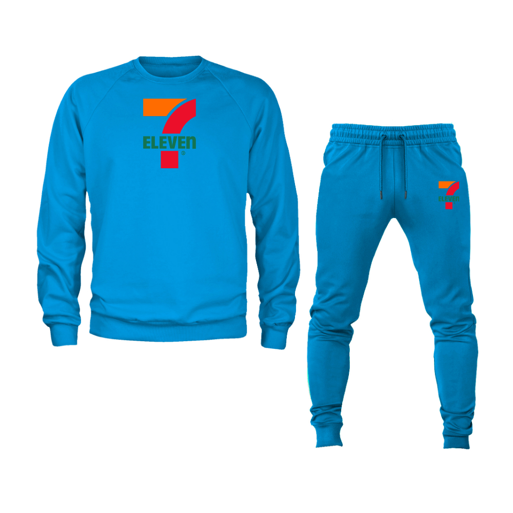Men's 7 Eleven Logo Crewneck Sweatshirt Joggers Suit