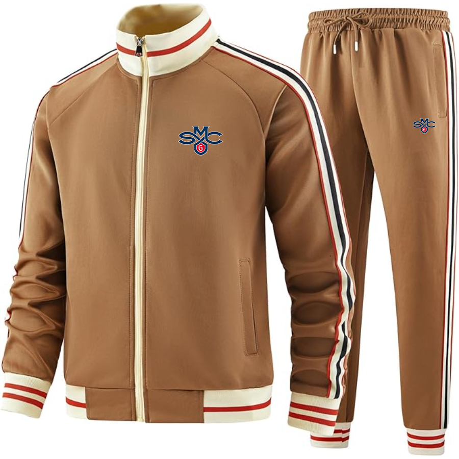 Men's Saint Marys Gaels Logo Tracksuit with Bold Striped Accents and Zippered Front Athletic Wear