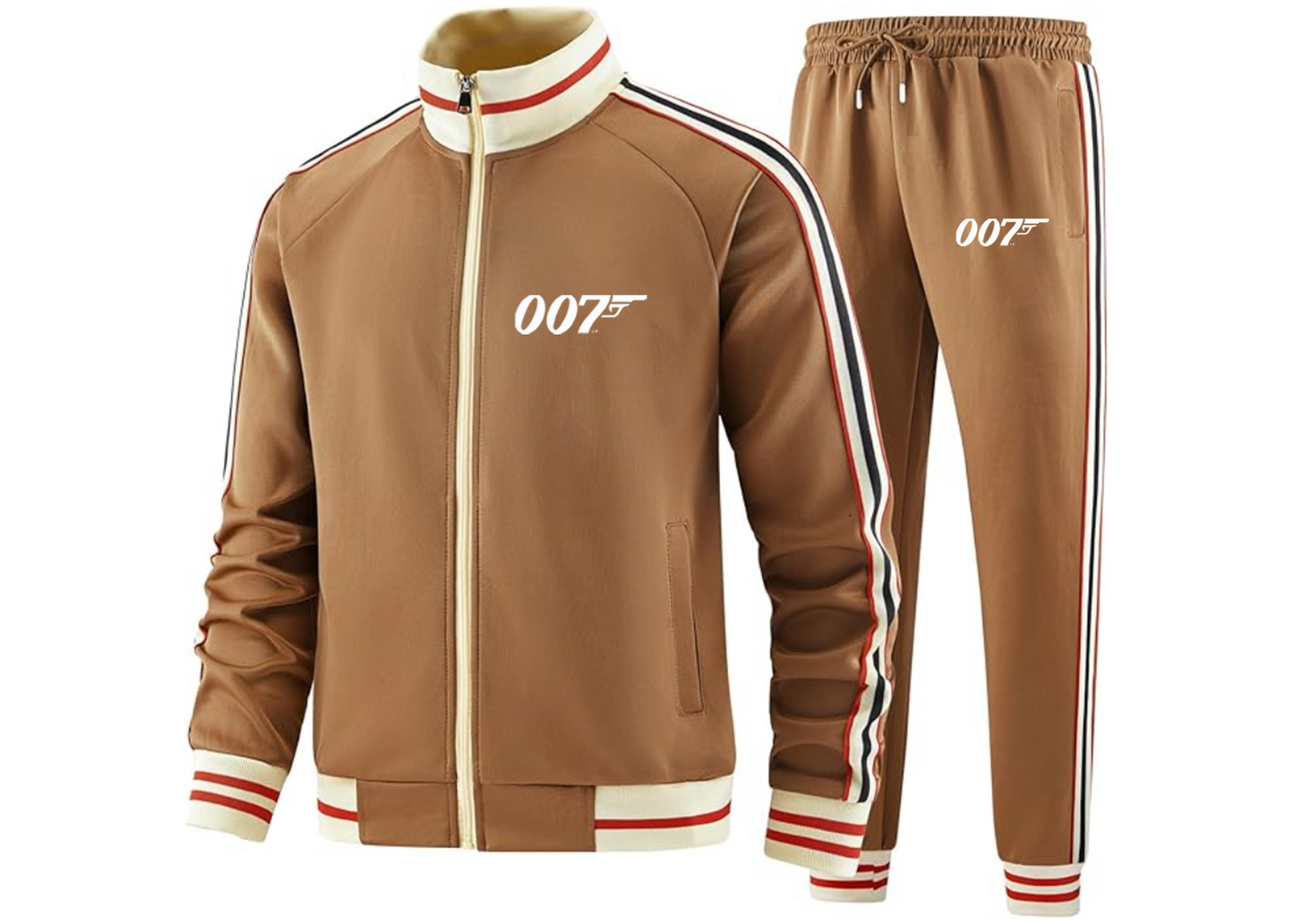 Men's 007 James Bond Movie - Premium Two-Piece Designer Tracksuit  Zippered Front