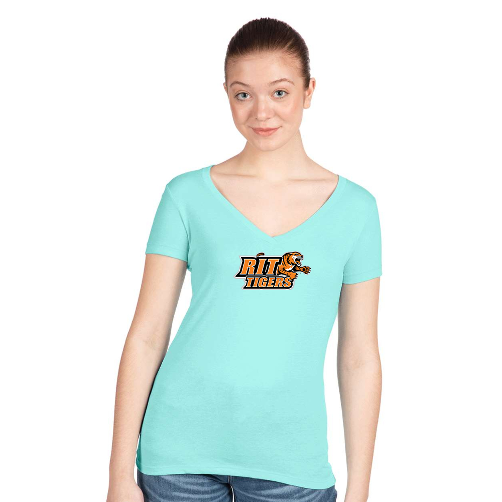 Women's   RIT Tigers Logo Next Level V-Neck T-Shirt