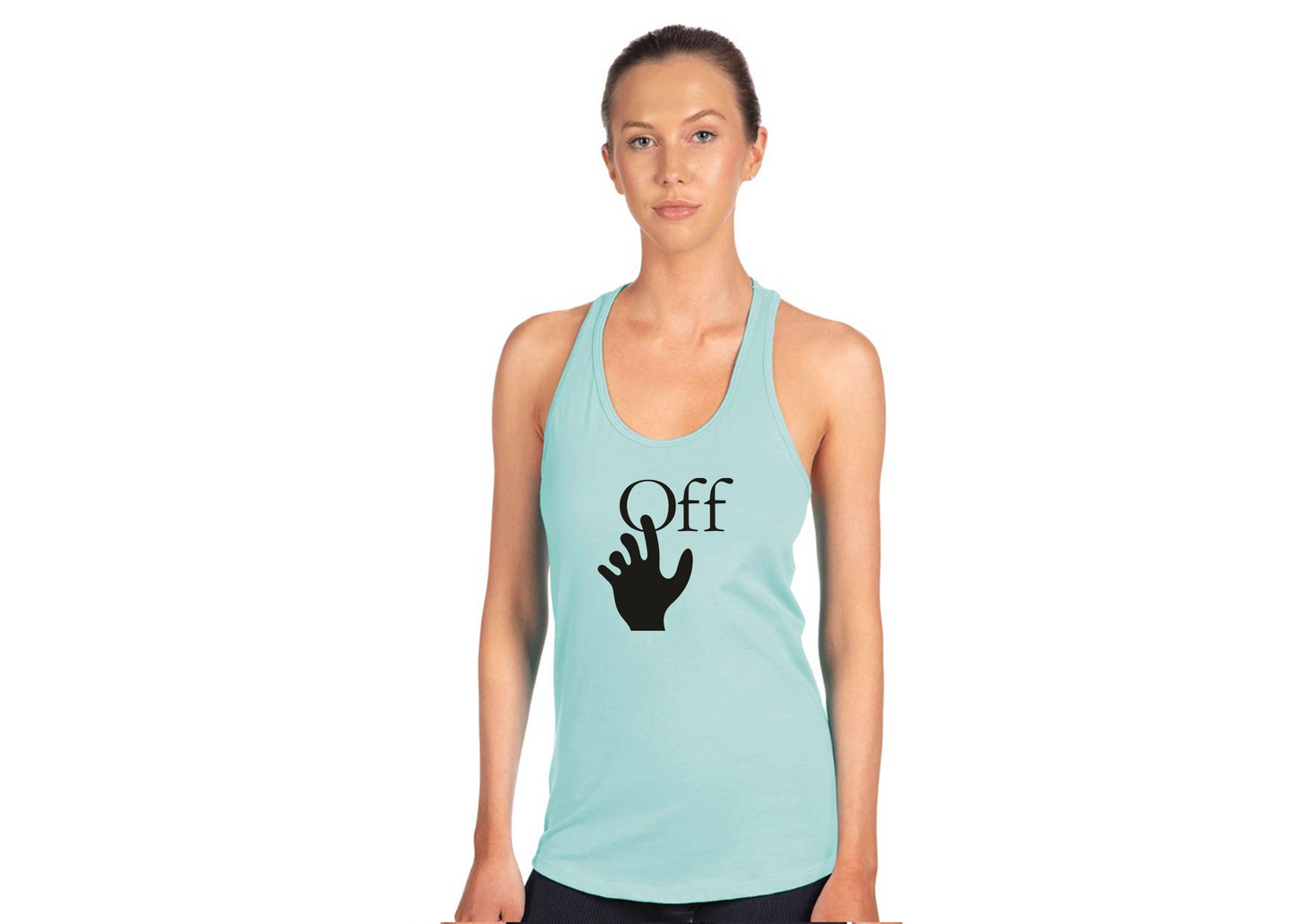 Women's Off-White Hand Next Level Ideal Racerback Tank