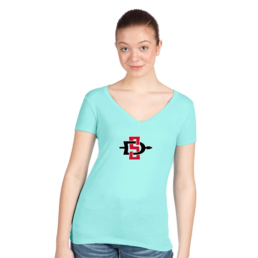Women's San Diego State Aztecs Logo Next Level V-Neck T-Shirt