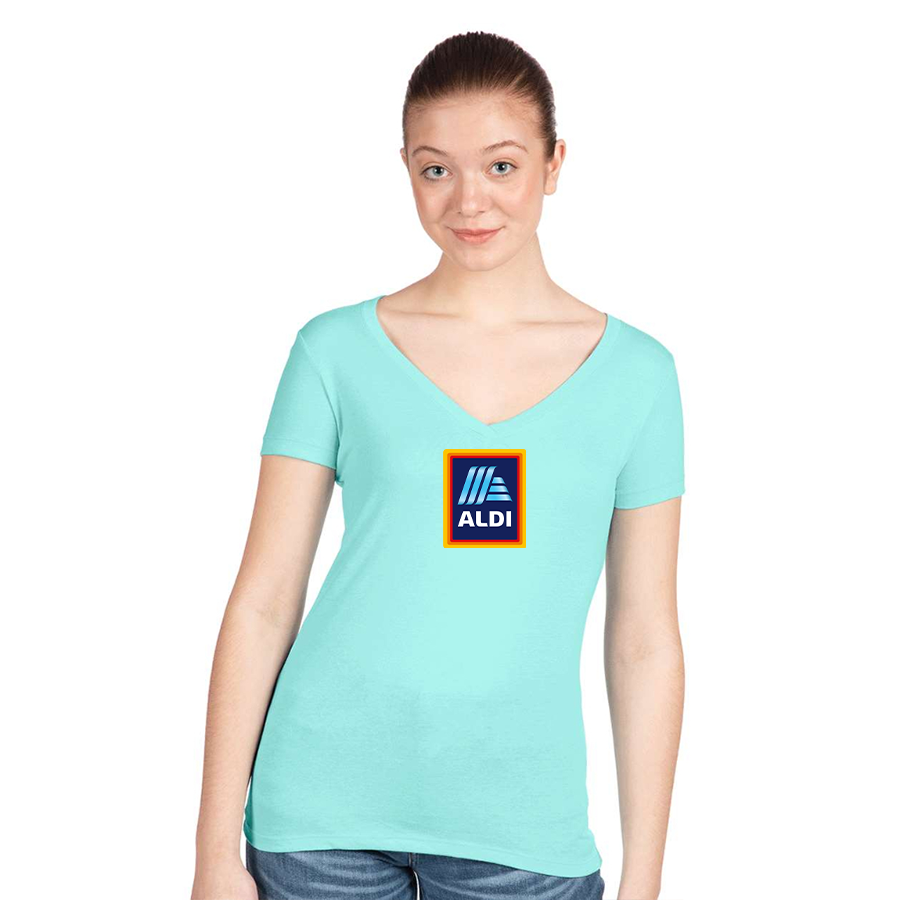 Women's Aldi Logo  Next Level V-Neck T-Shirt