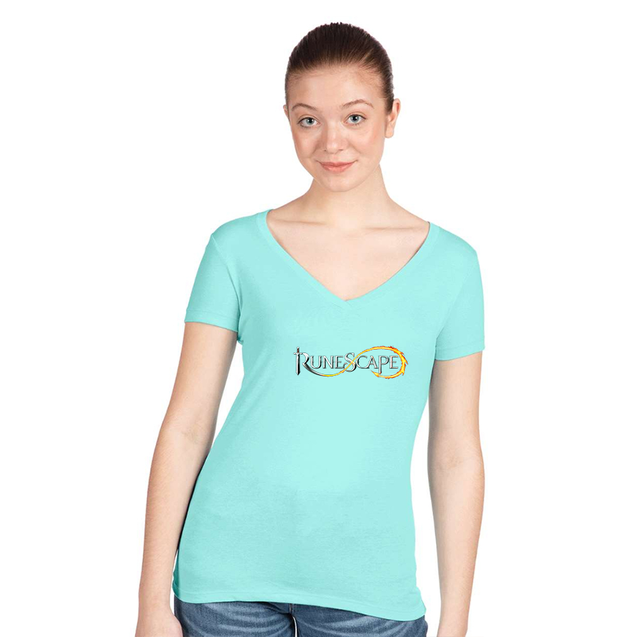 Women's Runescape Logo  Next Level V-Neck T-Shirt