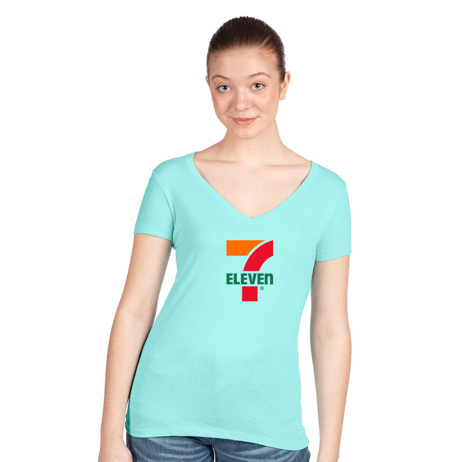 Women's 7 Eleven Logo Next Level V-Neck T-Shirt