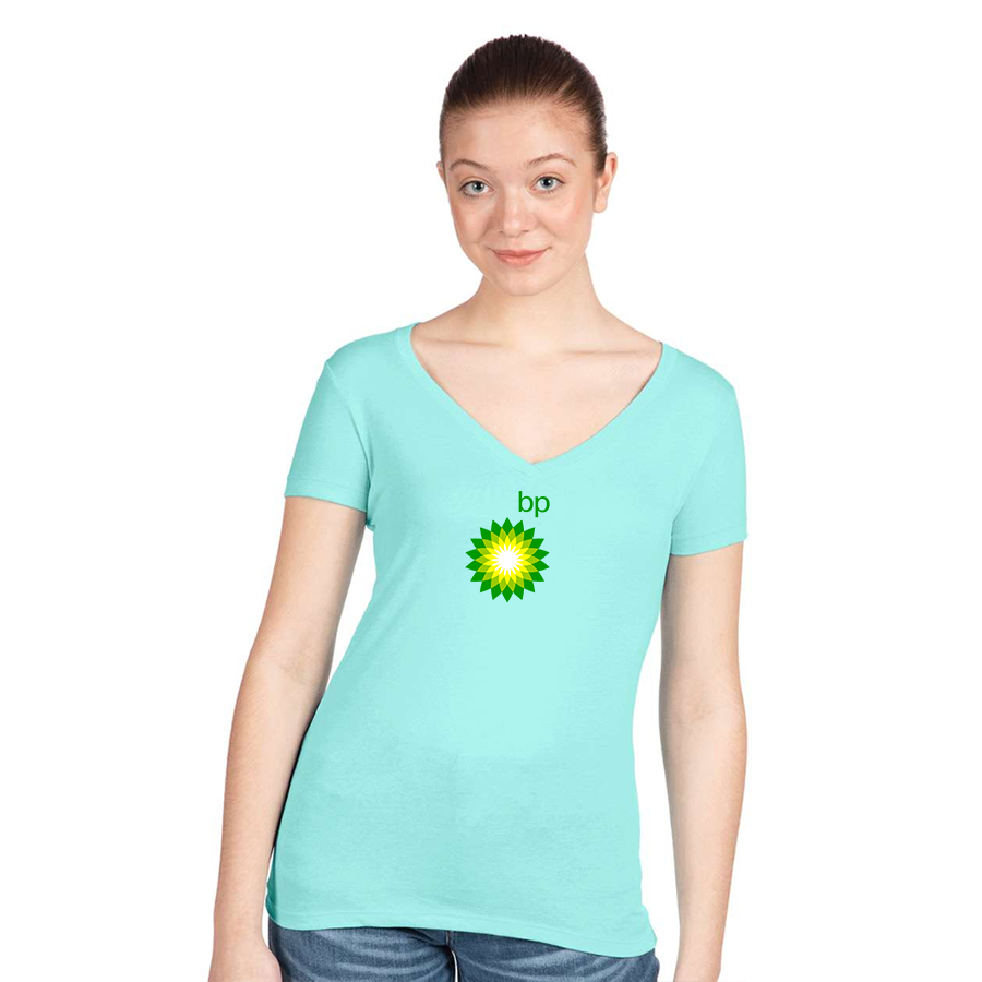 Women's BP Oil Logo Next Level V-Neck T-Shirt