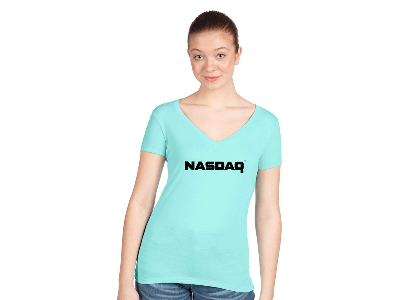 Women's Nasdaq Logo Next Level V-Neck T-Shirt