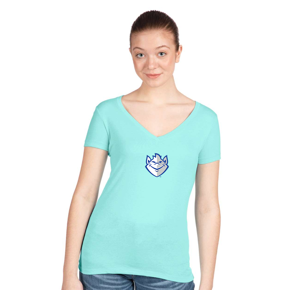 Women's Saint Louis Billikens Logo Next Level V-Neck T-Shirt