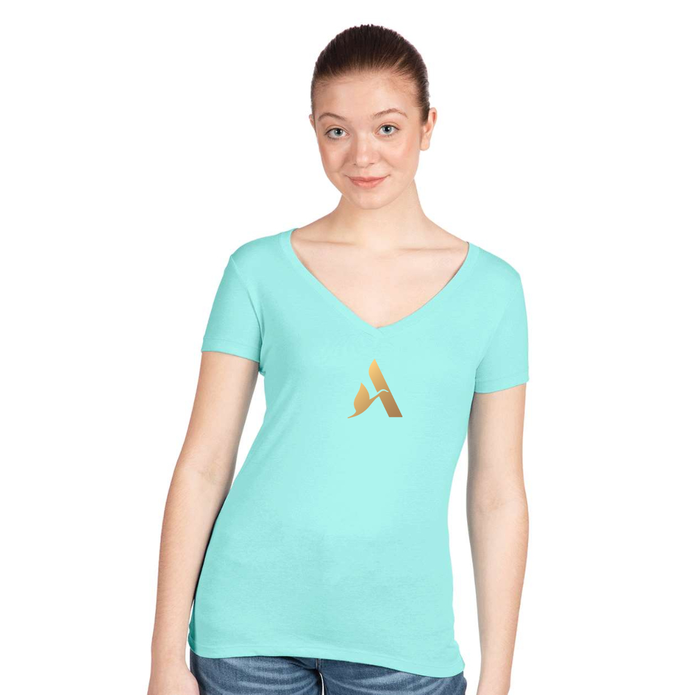 Women's Accor Golden Logo  Next Level V-Neck T-Shirt