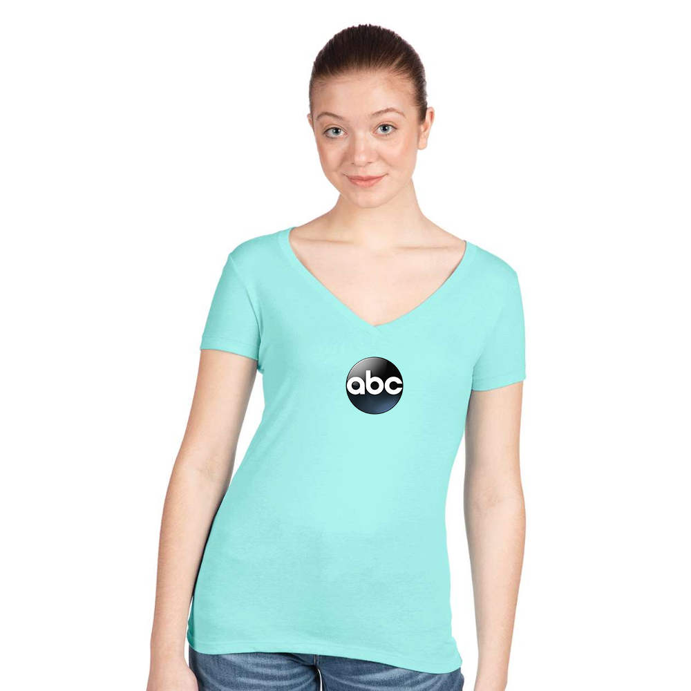 Women's Abc Logo  Next Level V-Neck T-Shirt