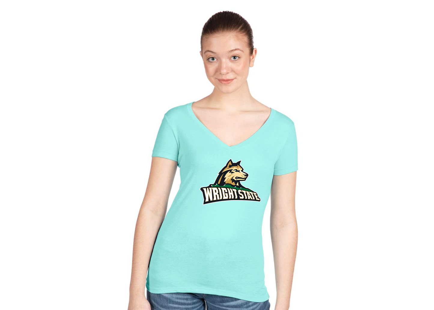 Women's Wright State Raiders Next Level V-Neck T-Shirt