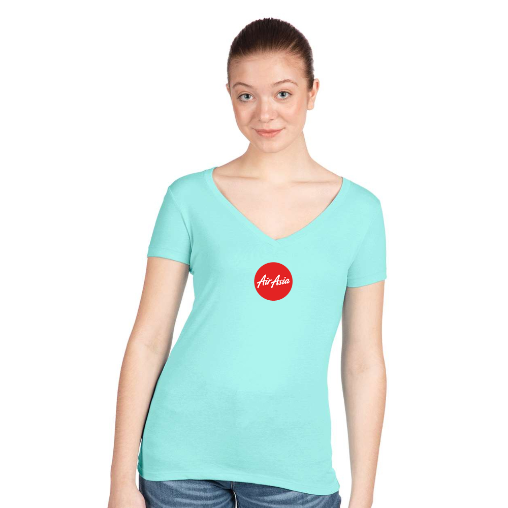 Women's Air Asia Logo  Next Level V-Neck T-Shirt
