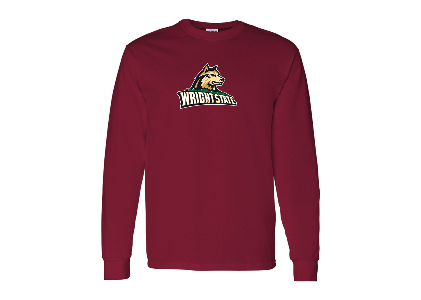 Men's Wright State Raiders Gildan Heavy Cotton Long Sleeve T-Shirt