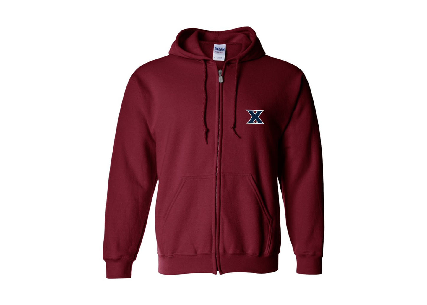 Men's Xavier Musketeers Gildan  Heavy Blend Full Zip Hooded Sweatshirt