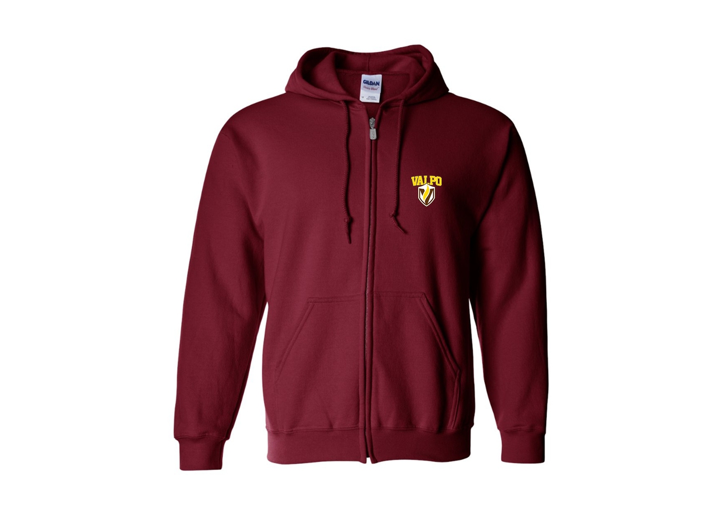 Men's Valparaiso Crusaders Gildan  Heavy Blend Full Zip Hooded Sweatshirt