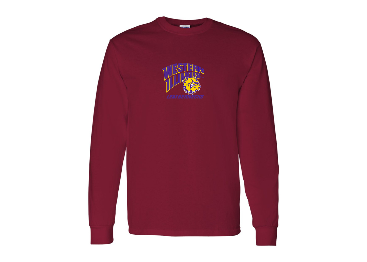 Men's Western Illinois Leathernecks Gildan Heavy Cotton Long Sleeve T-Shirt