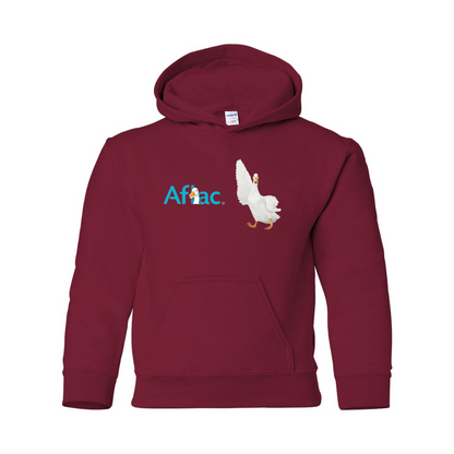 Youth Aflac Logo and Duck Gildan Heavy Blend  Hooded Sweatshirt