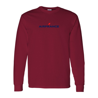 Men's Air France Logo Gildan Heavy Cotton Long Sleeve T-Shirt