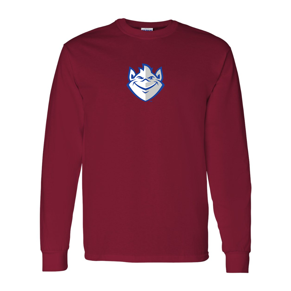 Men's Saint Louis Billikens Logo Gildan Heavy Cotton Long Sleeve T-Shirt