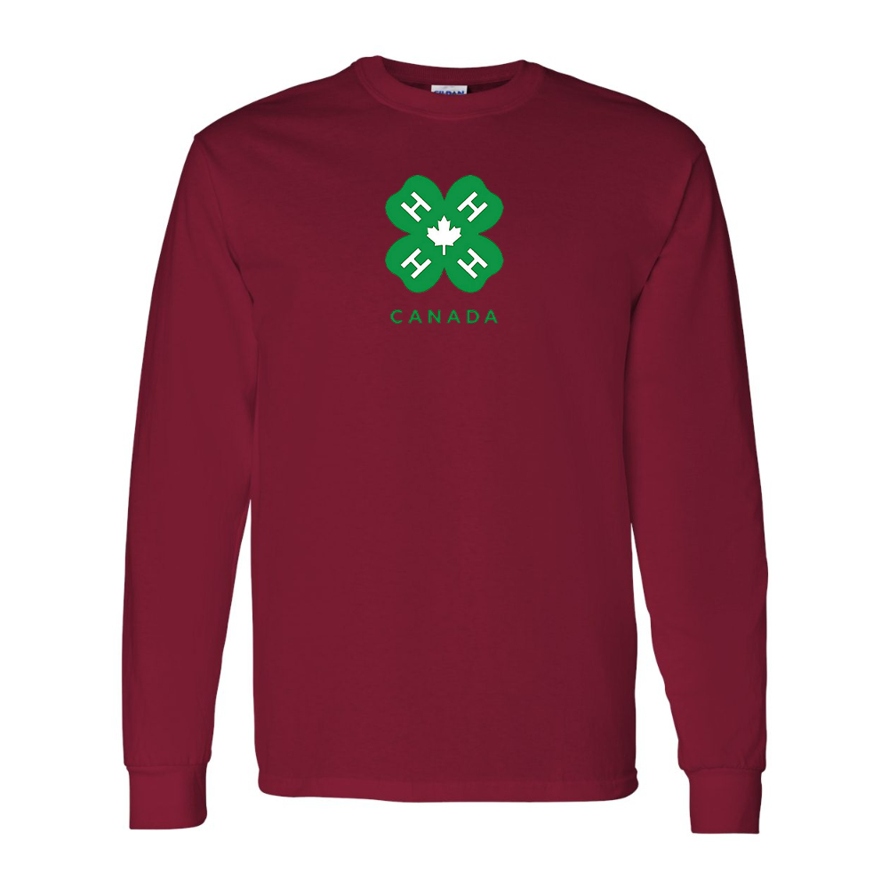 Men's 4H Canada Logo Gildan Heavy Cotton Long Sleeve T-Shirt