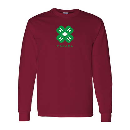 Men's 4H Canada Logo Gildan Heavy Cotton Long Sleeve T-Shirt