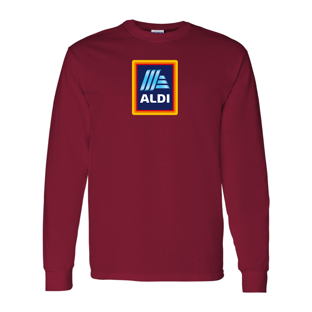 Men's Aldi Logo Gildan Heavy Cotton Long Sleeve T-Shirt