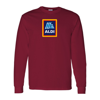 Men's Aldi Logo Gildan Heavy Cotton Long Sleeve T-Shirt